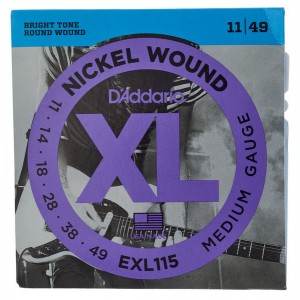 D'Addario EXL115 Nickel Wound Medium Blues Jazz Rock Electric Strings (.011-.049)